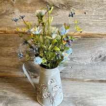 Load image into Gallery viewer, Galvanized Metal Floral Pitcher
