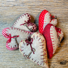 Load image into Gallery viewer, Vintage Style Fabric Hearts
