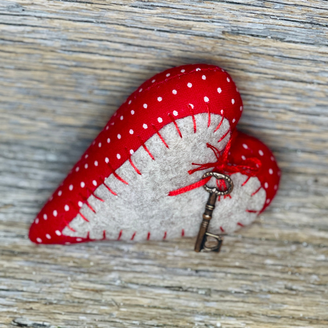 Vintage Style Fabric Hearts