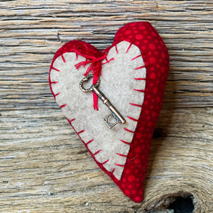 Vintage Style Fabric Hearts