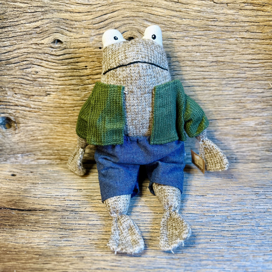 Knit Frog Decorative Plush
