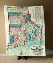 Load image into Gallery viewer, Rhode Island Map Fleece Blanket
