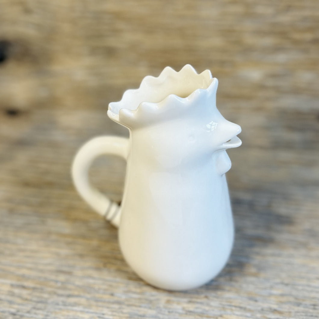 Ceramic White Rooster Pitcher