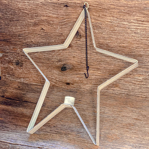 Our primitive hanging metal star candle holders are a beautiful way to showcase our Everyday Timer Tapers!