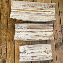 Load image into Gallery viewer, Rustic White Curved Wood Trays
